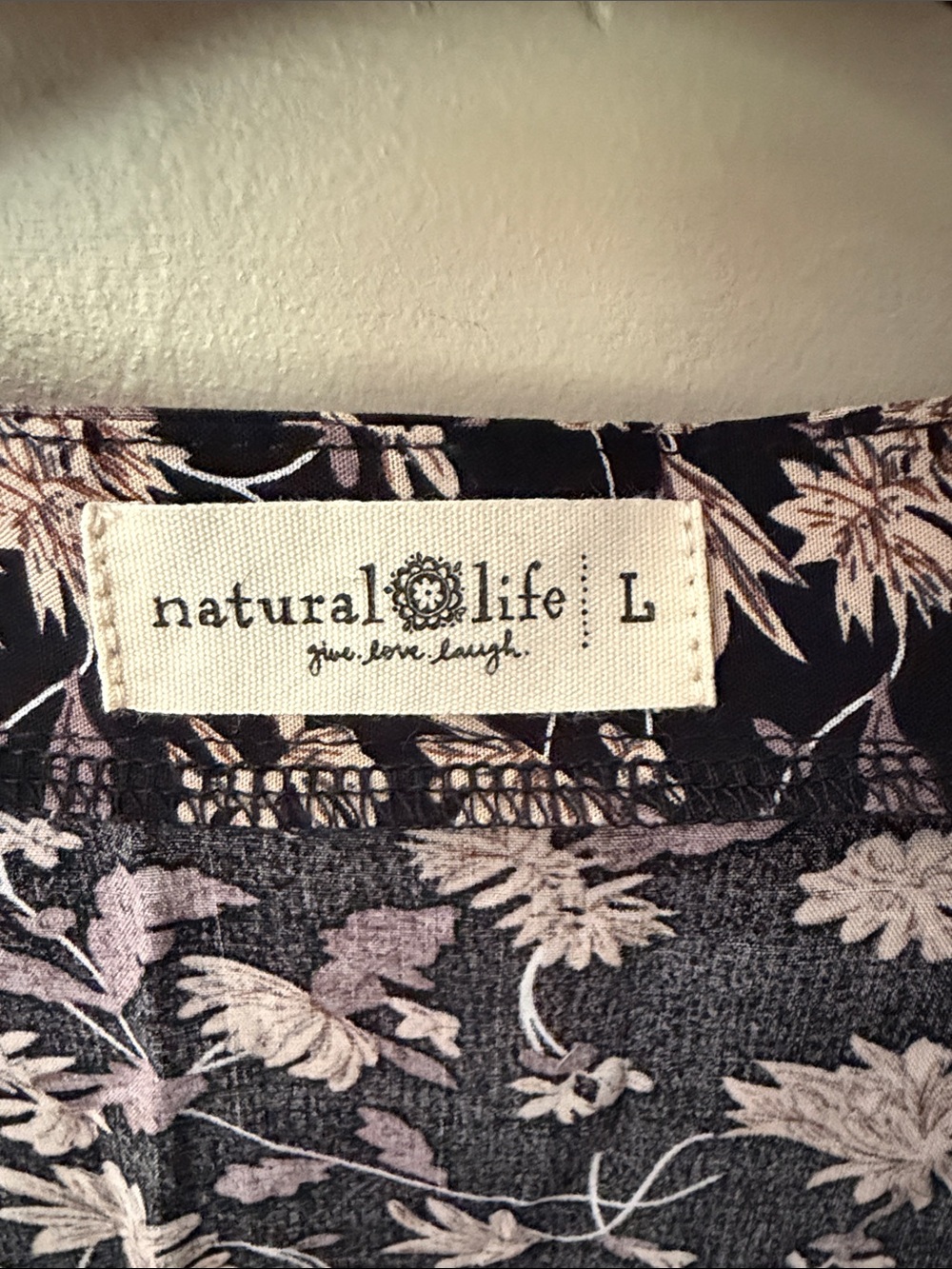 NATURAL LIFE Black Maxi Dress with Pink Floral Print - Picture 2 of 5